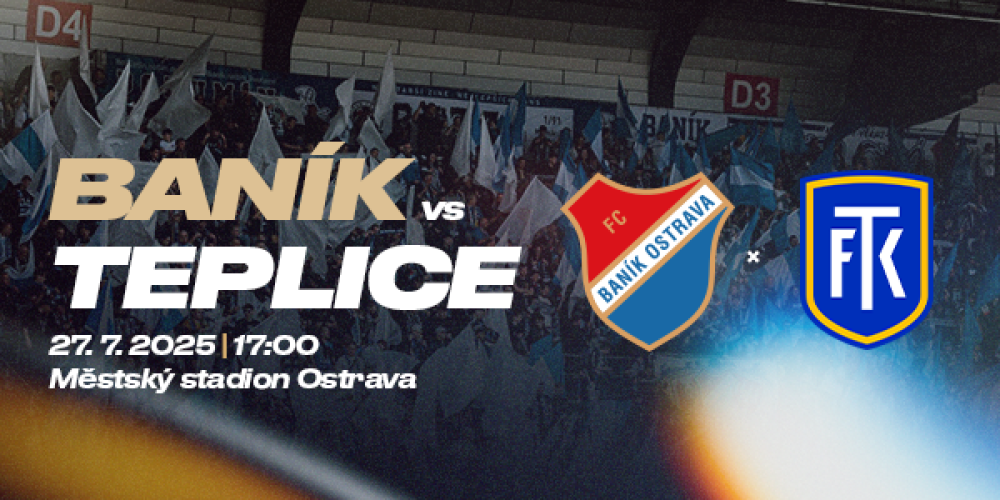 Baník vs Teplice 27.6 2lístky na B5 16řada