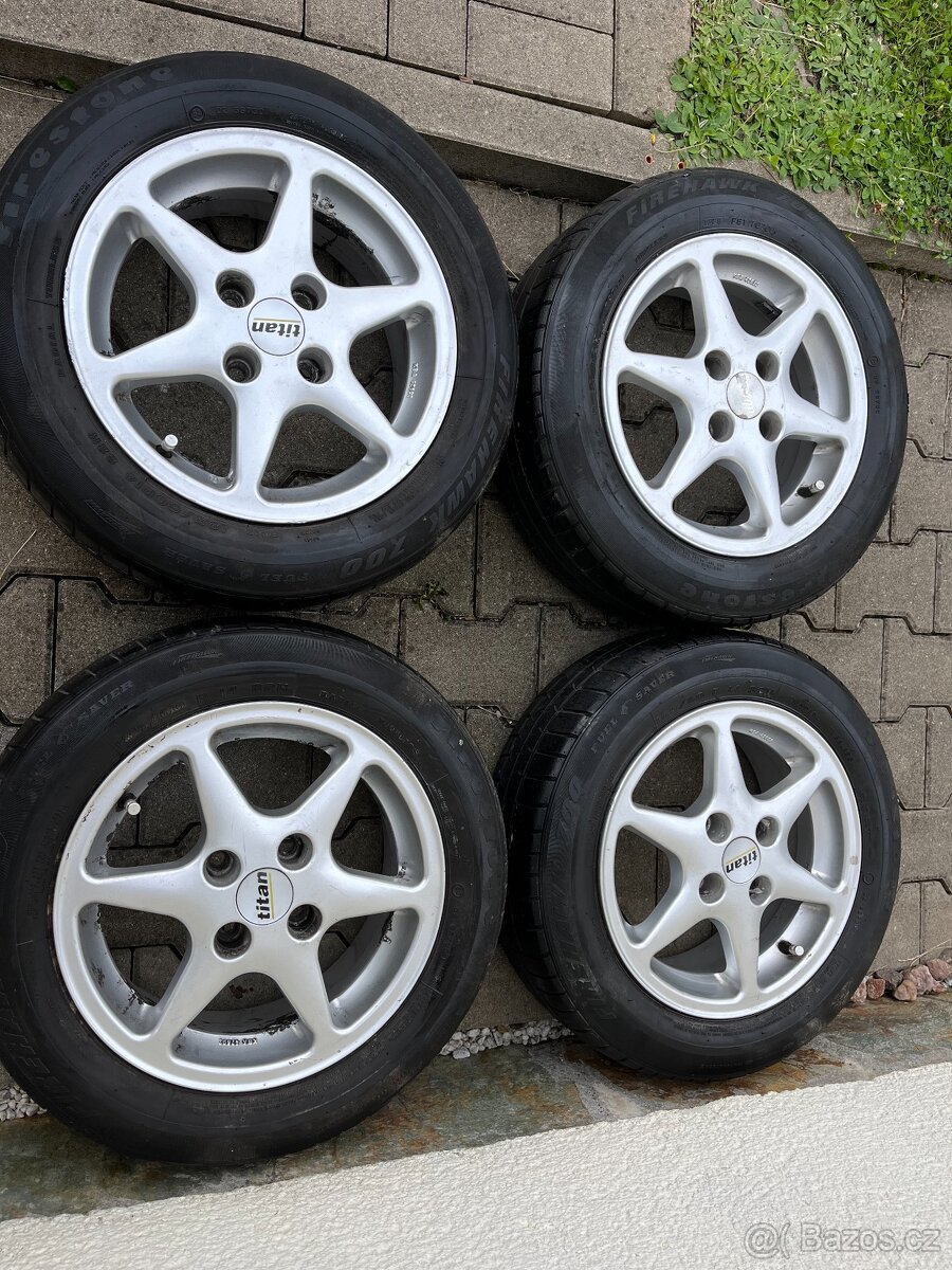 4x alu disky 4x100 R14, letní pneu