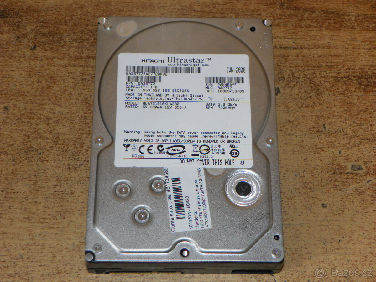 Hard disk SEAGATE 1 TB, bez vadných sektorů