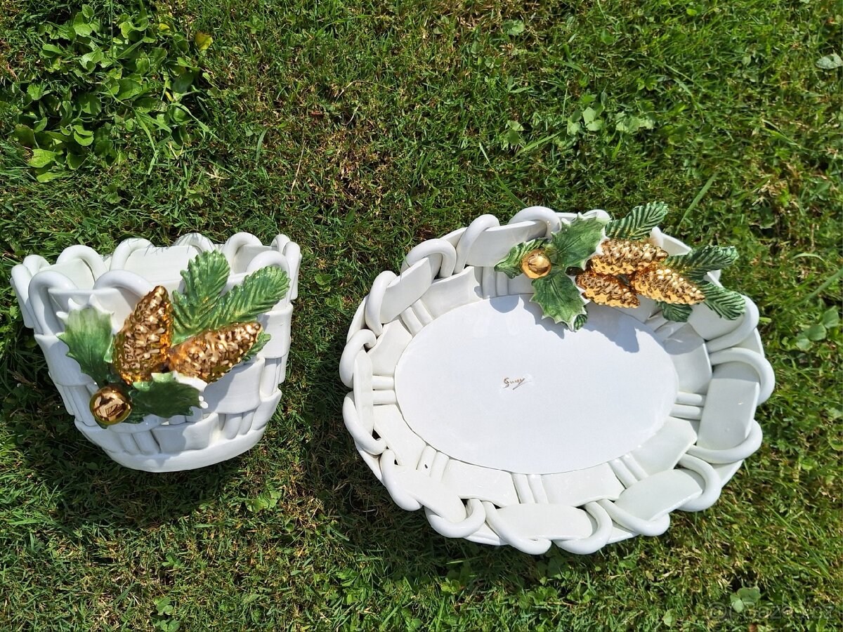 STAROŽITNÁ, PORCELÁNOVÁ VÁNOČNÍ SOUPRAVA - ITÁLIE