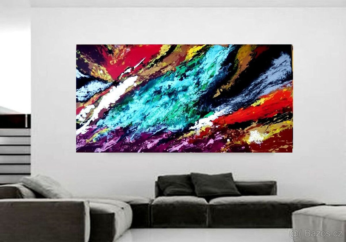 Velký abstraktní obraz 120x60 cm