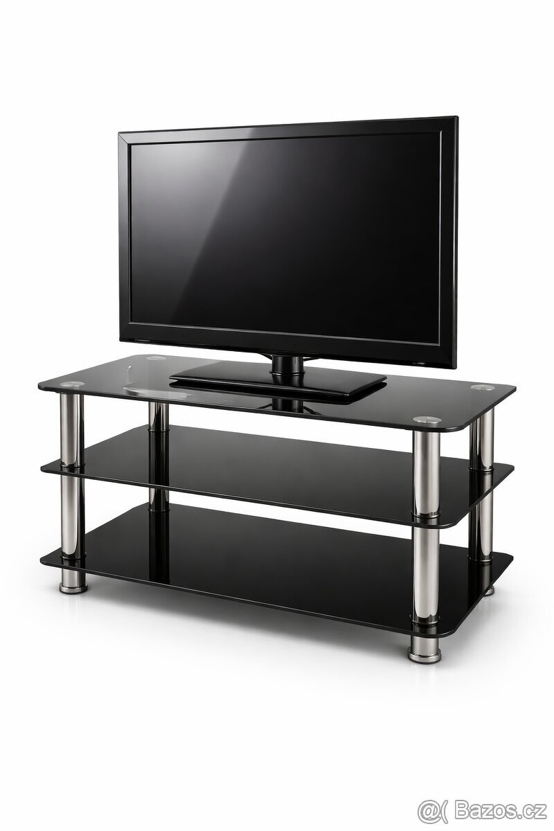 Černý skelěný stolek