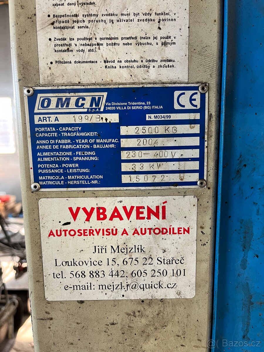 Dvousloupový zvedák OMCN 199/B