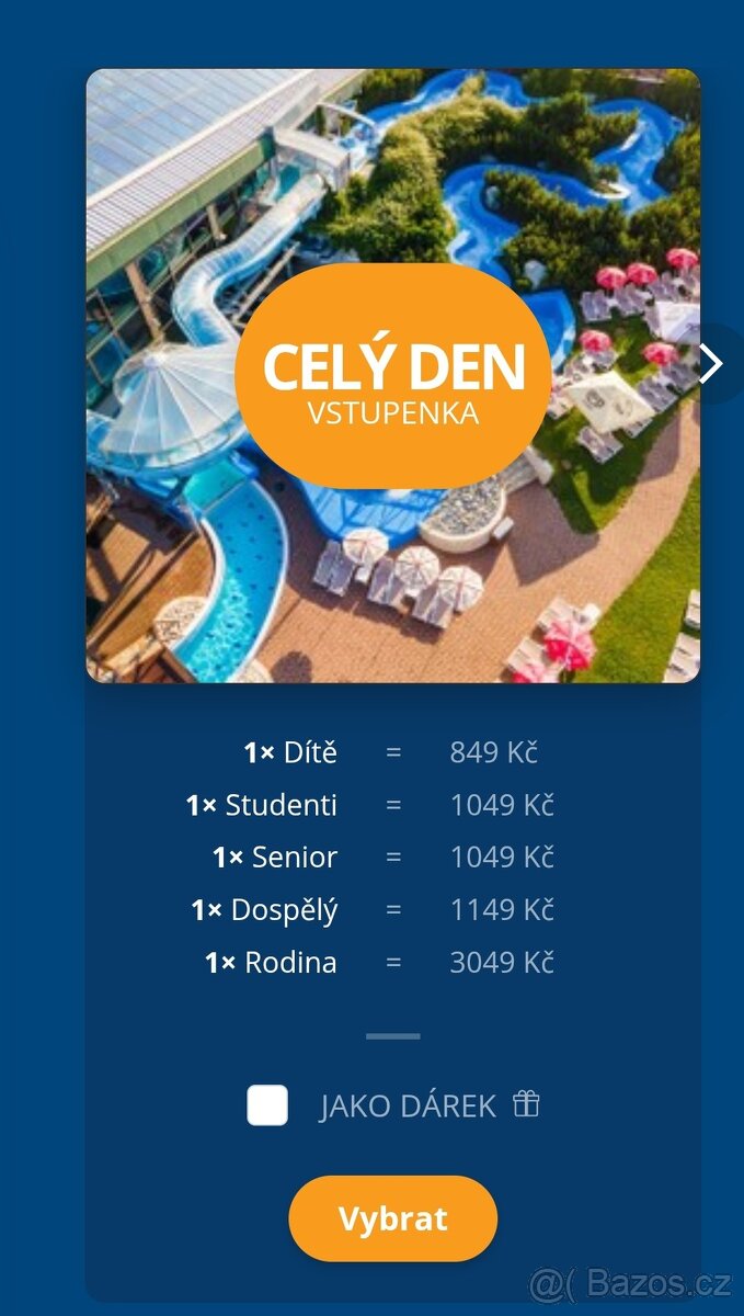 Aquapalace rodinná vstupenka celodenní