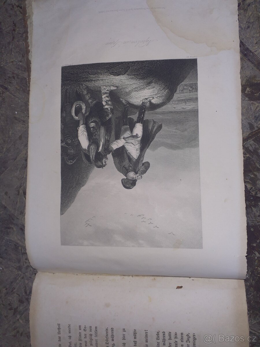 Starožitná kniha o Napoleonovy psaná německým švabachem