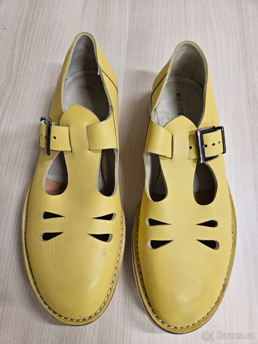 Prodám pánské žluté kožené sandály vel. 44-44 1/2