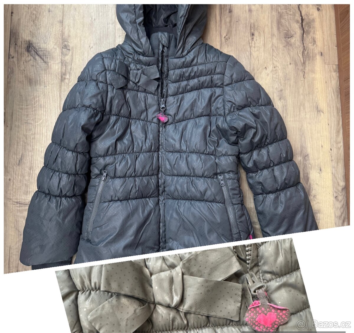 Coccodrillo dívčí zimní bunda s mašličkami v. 116/122
