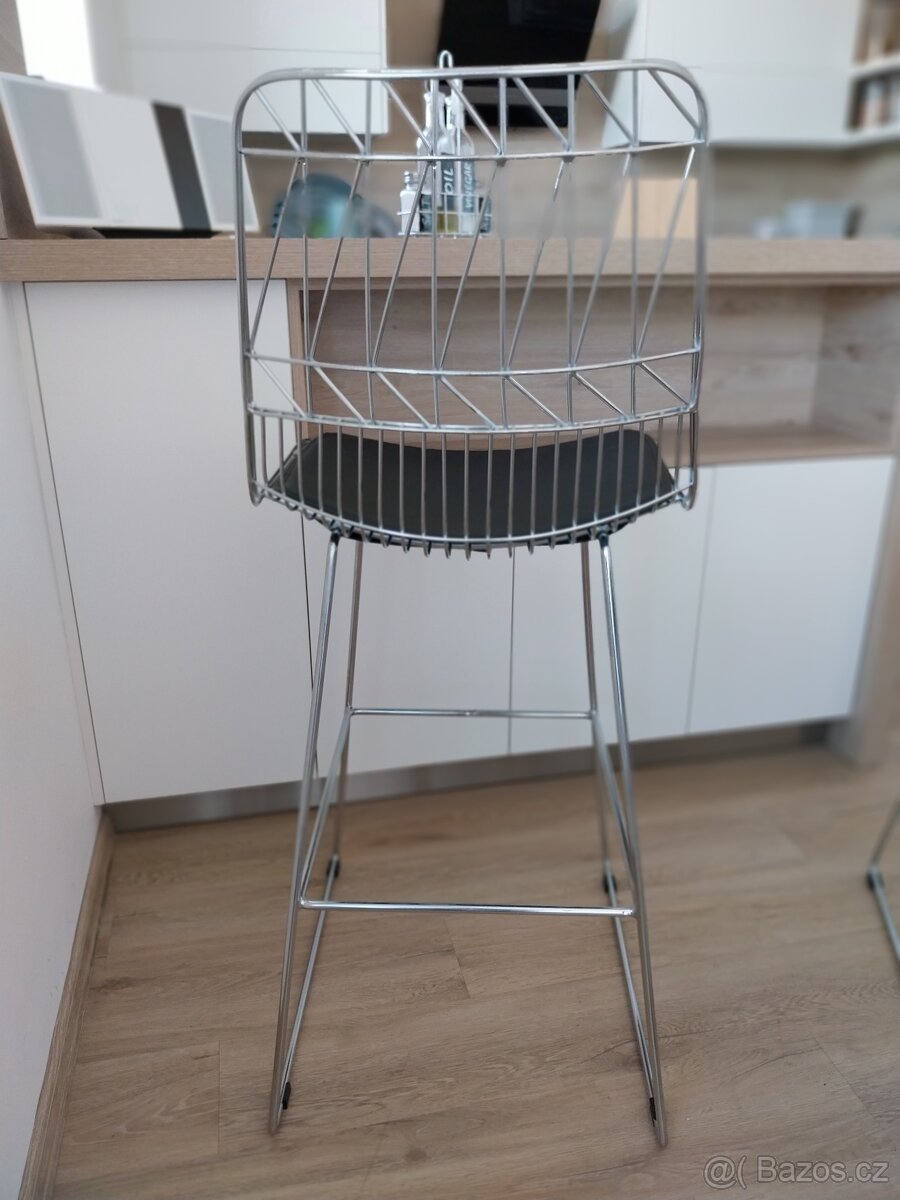 Luxus design chromové barové židle