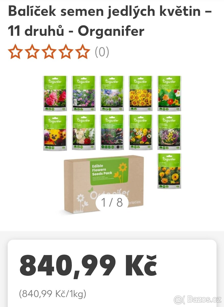 Semena jedlé květiny , 11 druhů semen květin