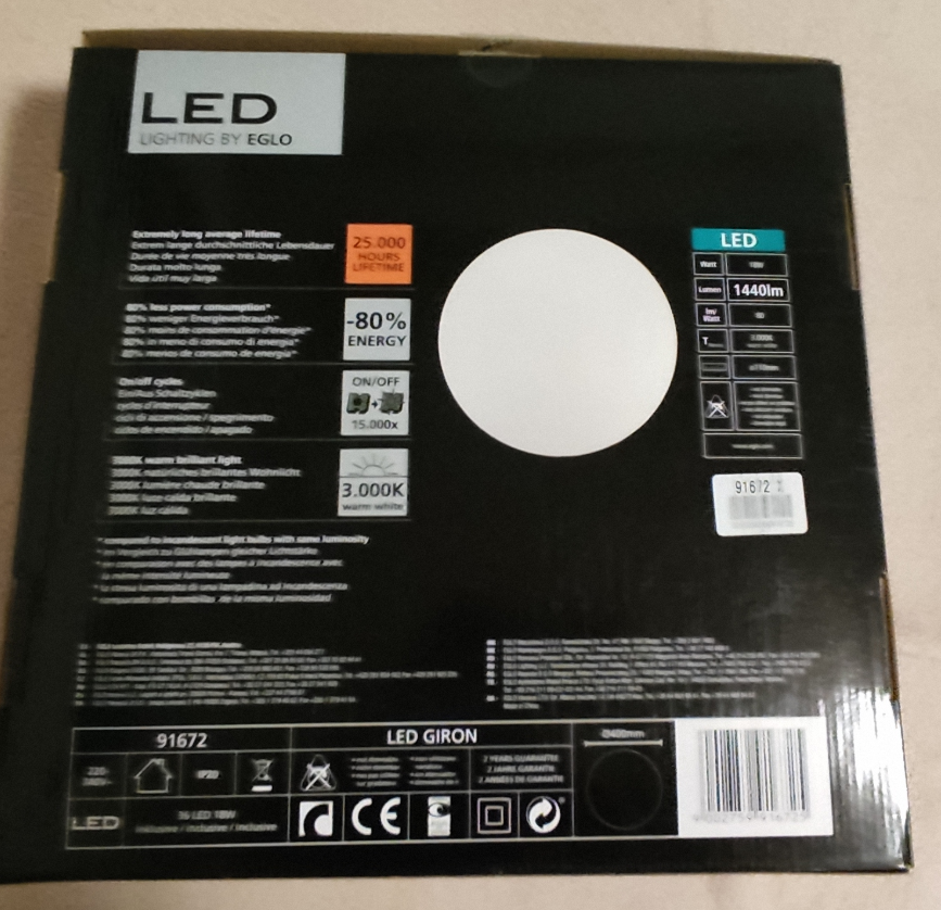 Prodám Eglo 91672 - LED svítidlo LED GIRON LED/18W/230V