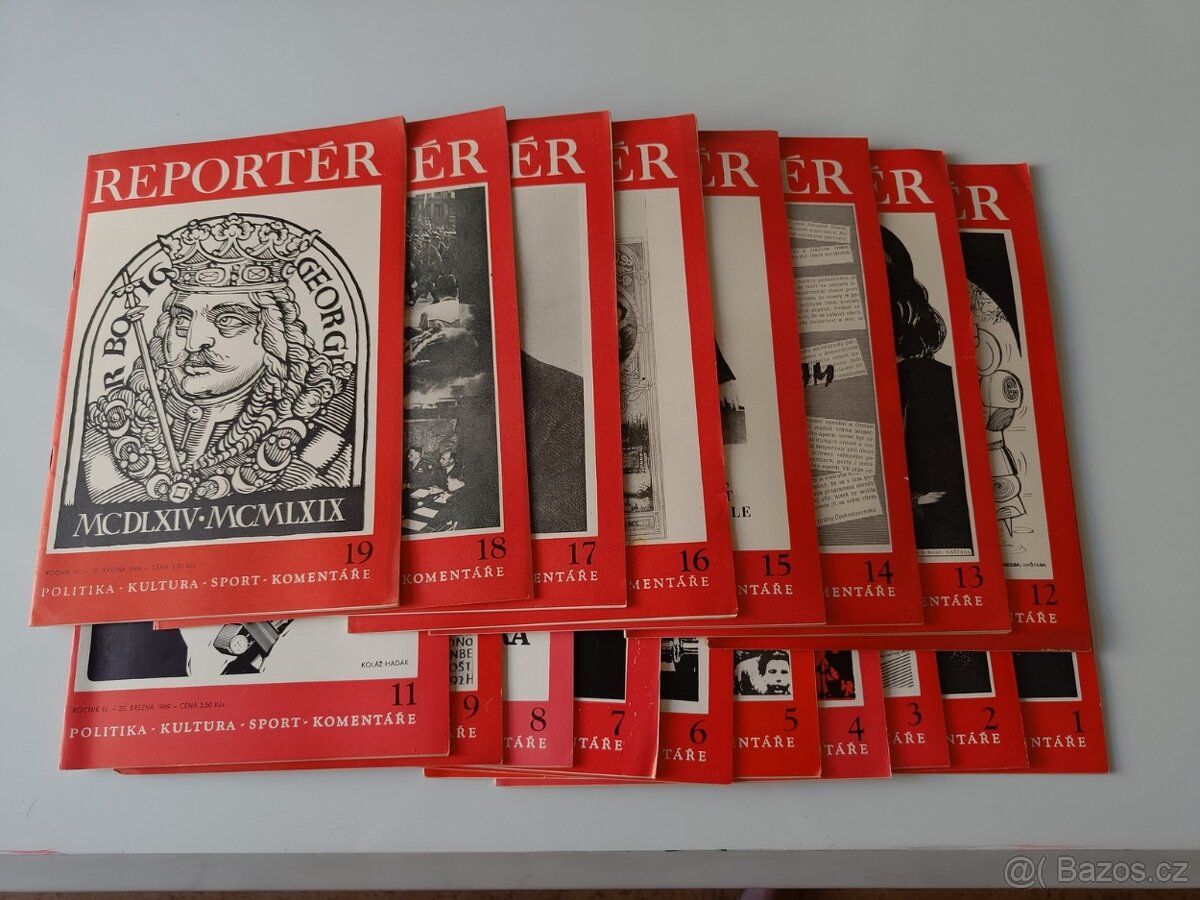 Časopis Reportér rocnik IV. 1969 - nekompletní, 1 chybi, 18