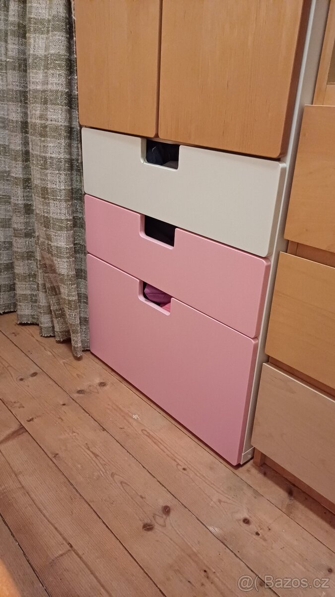 Nabízím růžová čela šuplíků skříně Stuva za bílá či dřevěná
