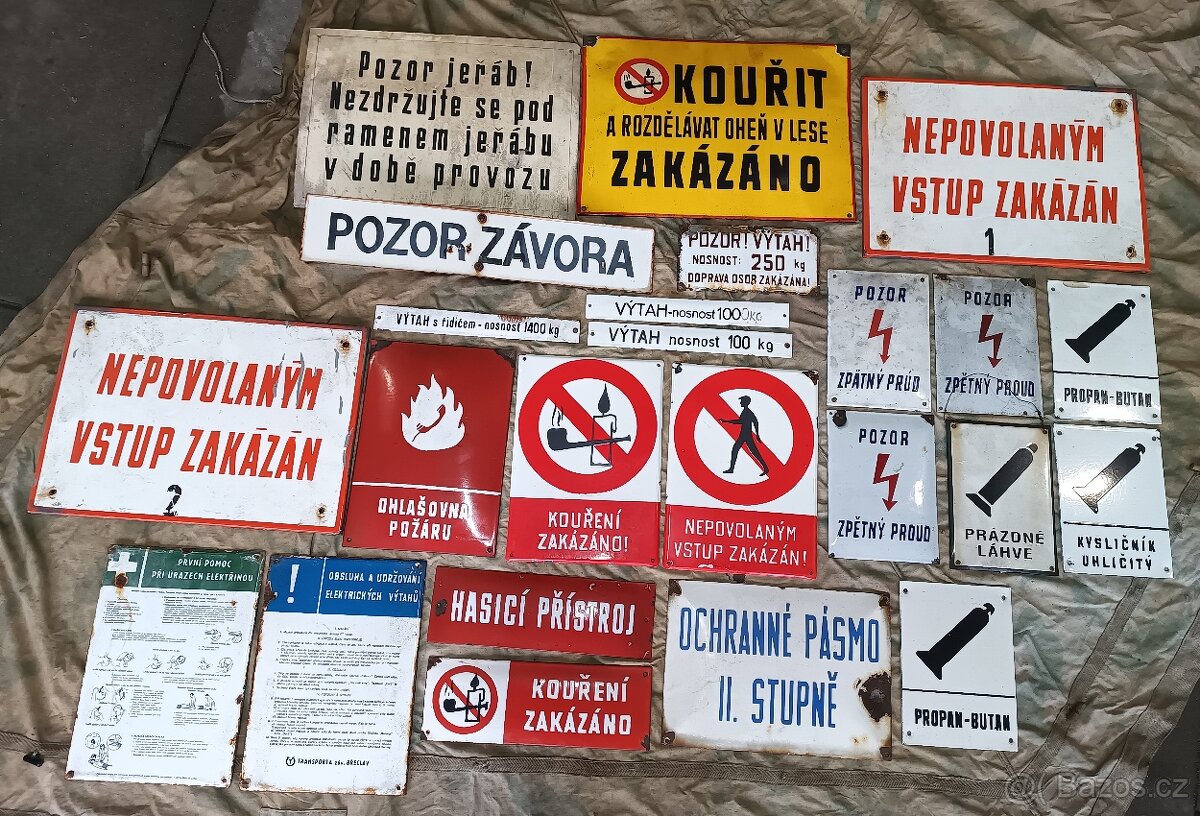 SET smaltované cedule originál