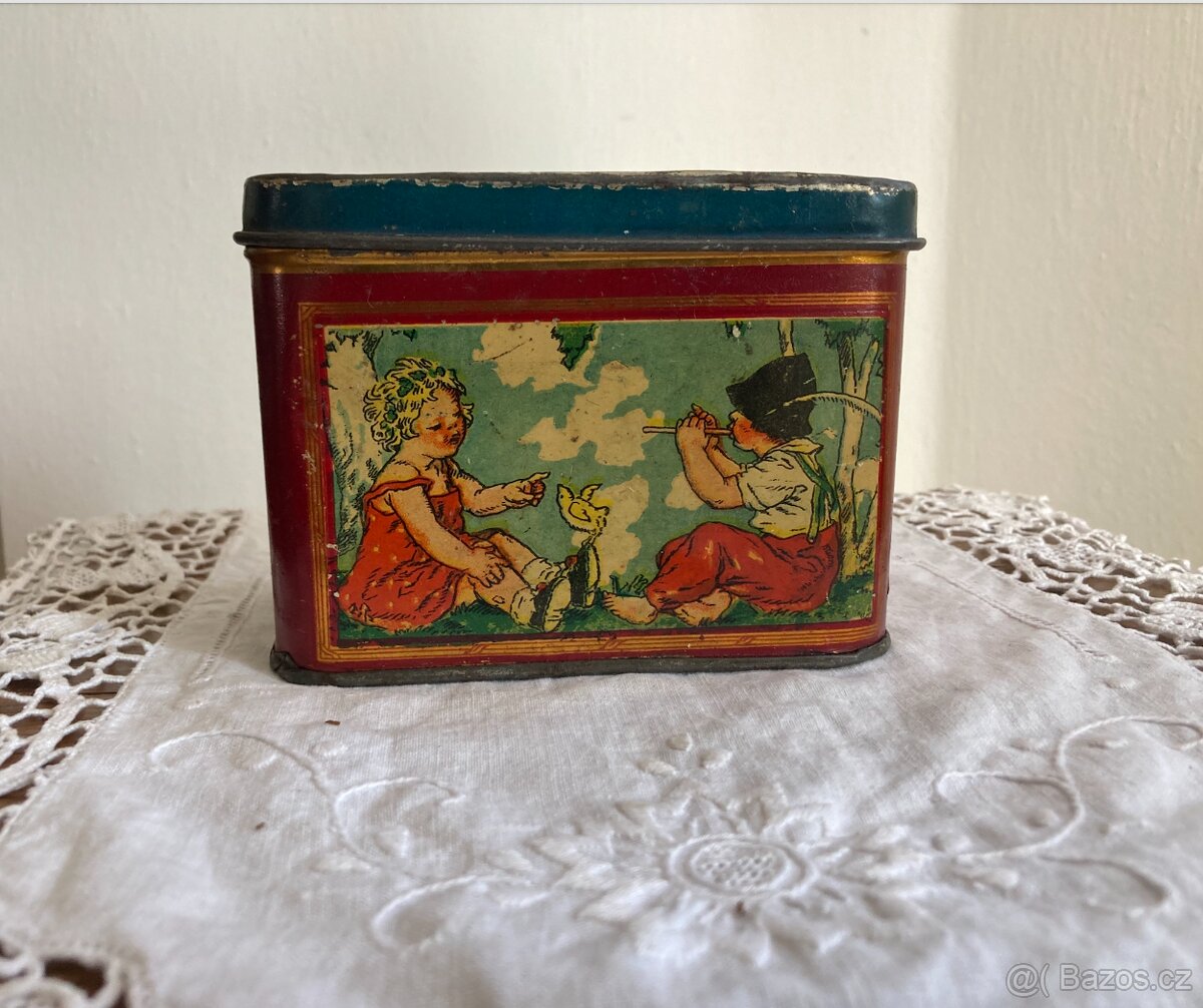 Starožitná plechovka Kvěchová