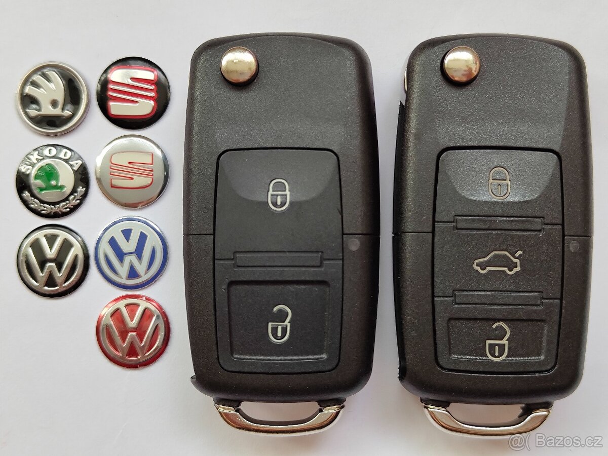 Klíč Škoda Volkswagen Seat 2 / 3 tlačítka. Cena za 1 kus =