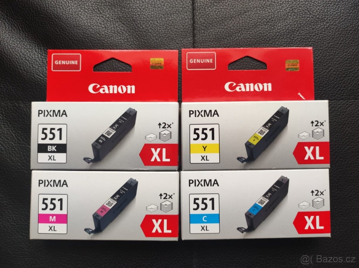 inkoustové náplně CANON CLI-551 XL High capacity - 4 kusy
