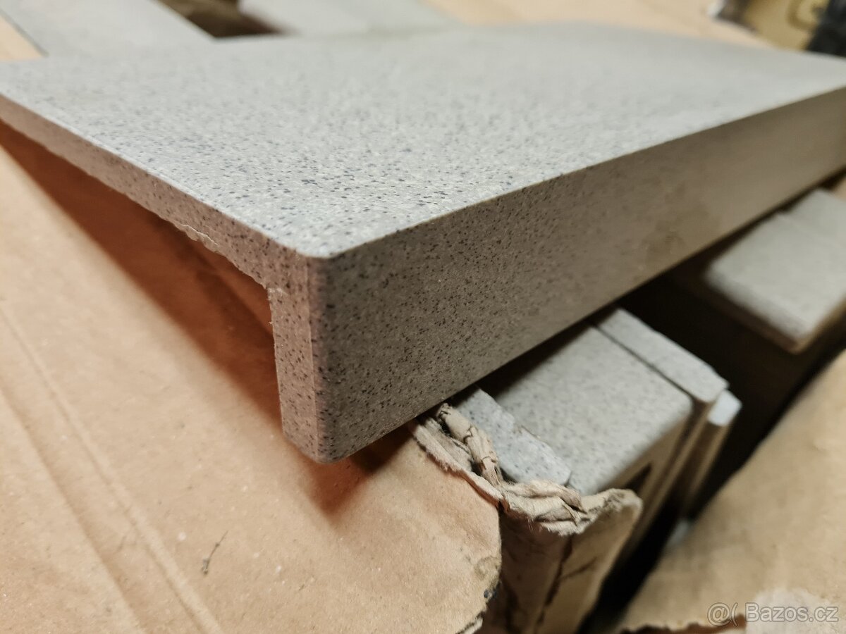 RAKO TAURUS GRANIT balkónová tvarovka 15x30cm, okapnice, šed