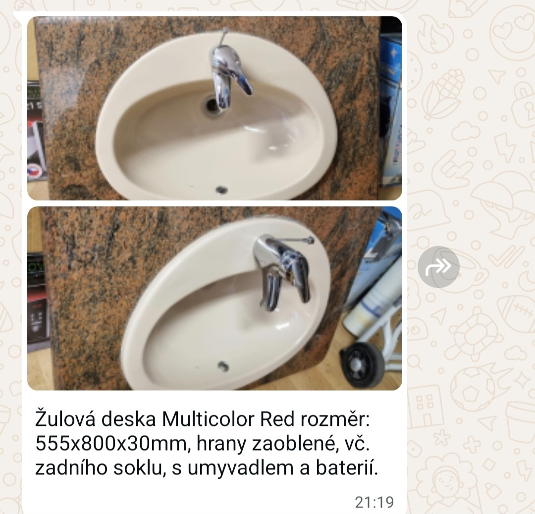 umyvadlo se žulovou deskou