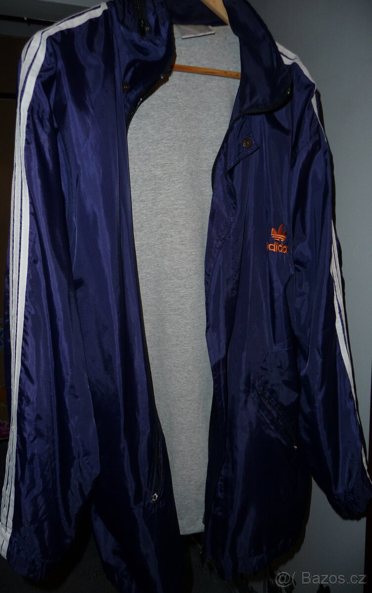 ADIDAS bunda pánská dlouhá šusťáková - RETRO