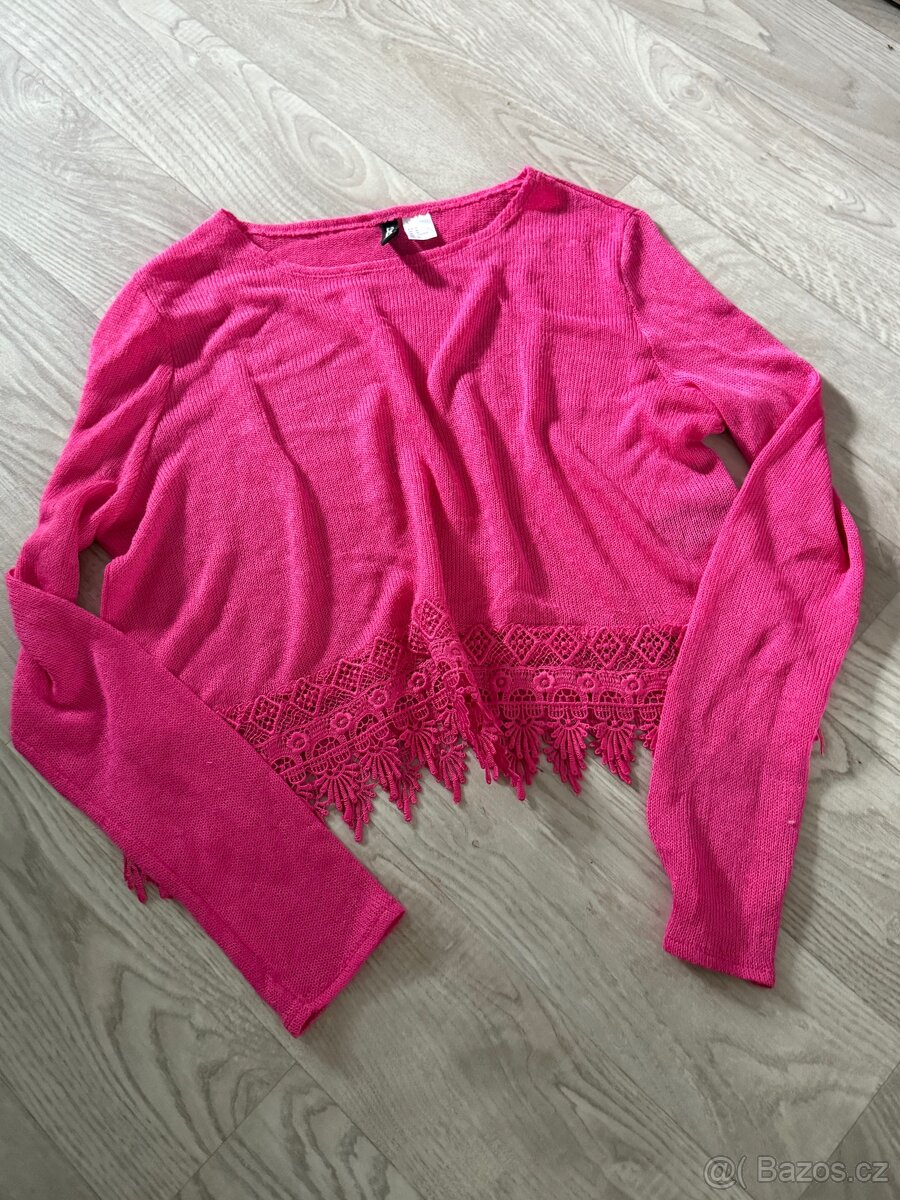 Damsky ruzovy svetrik podzim H&M vel M