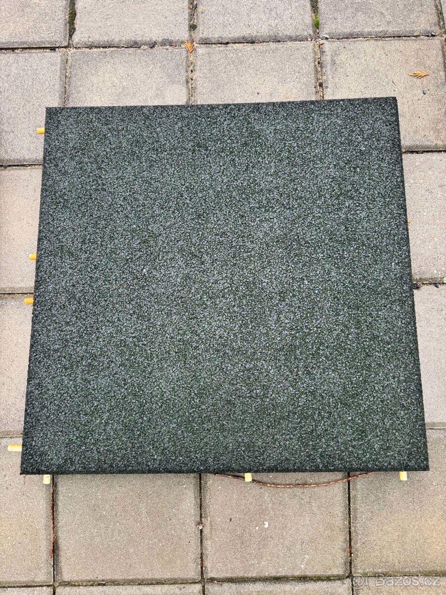 Extra silné gumové dlaždice - gumová dlažba 500 x 500 x 42