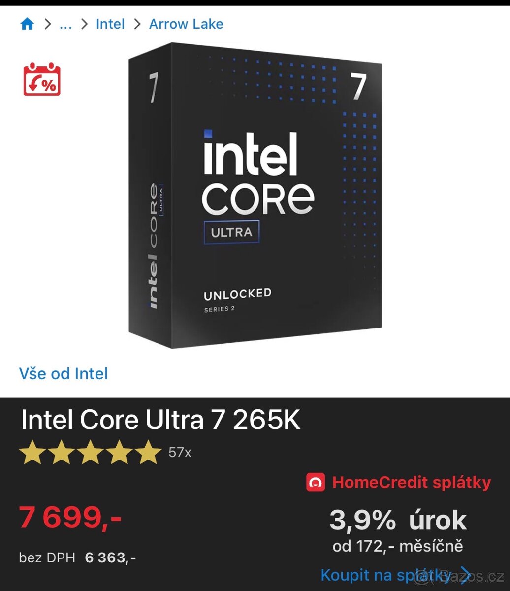 Intel core Ultra 7 265K