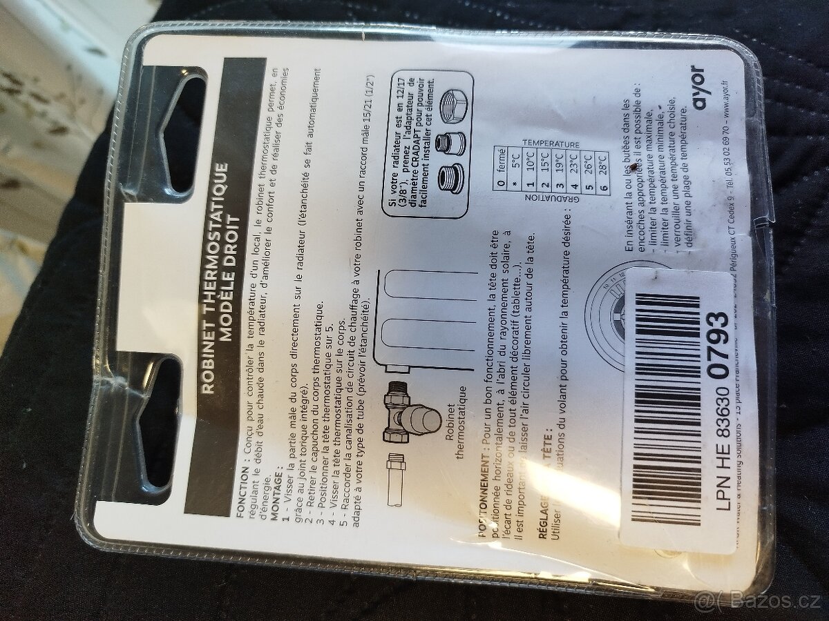 Termostatická hlavice s ventilem