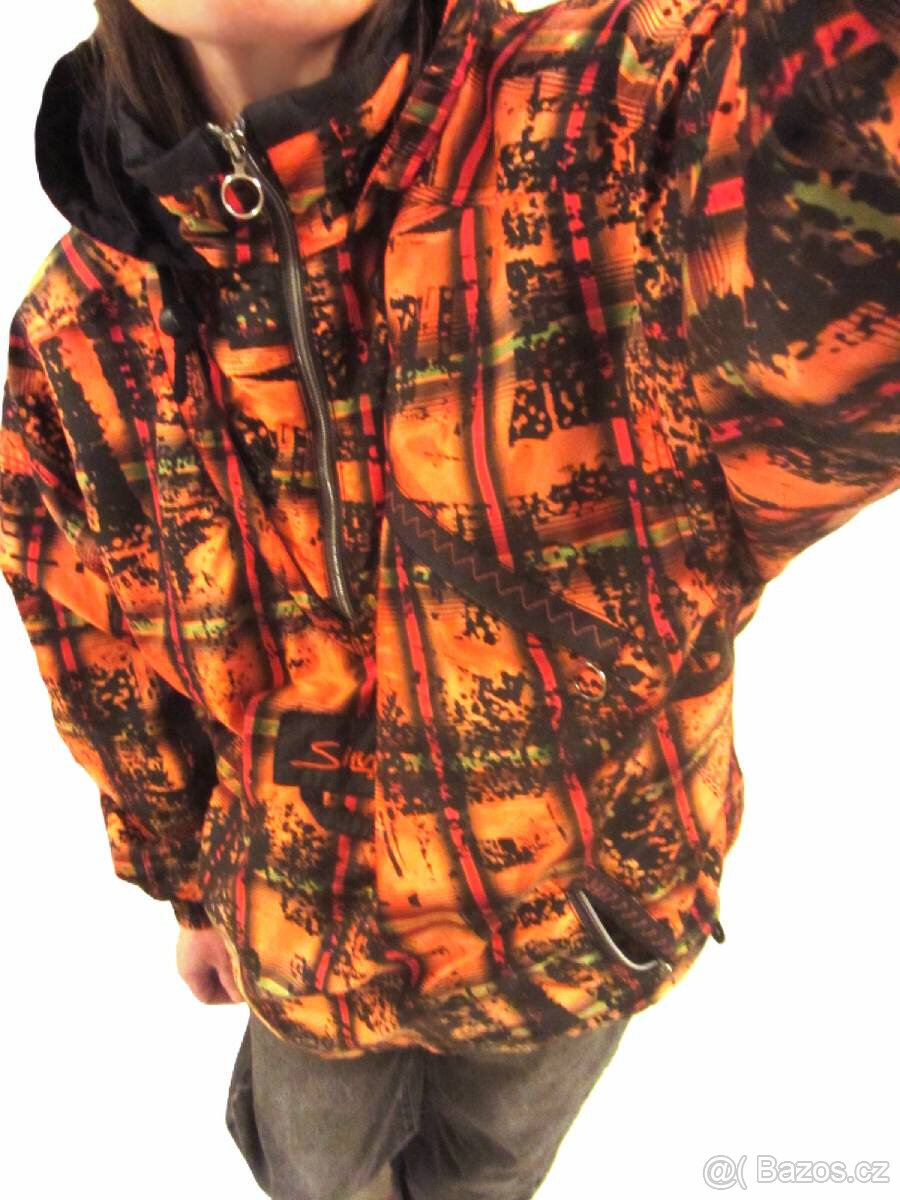 Vintage 90s unisex barevná bunda přes hlavu