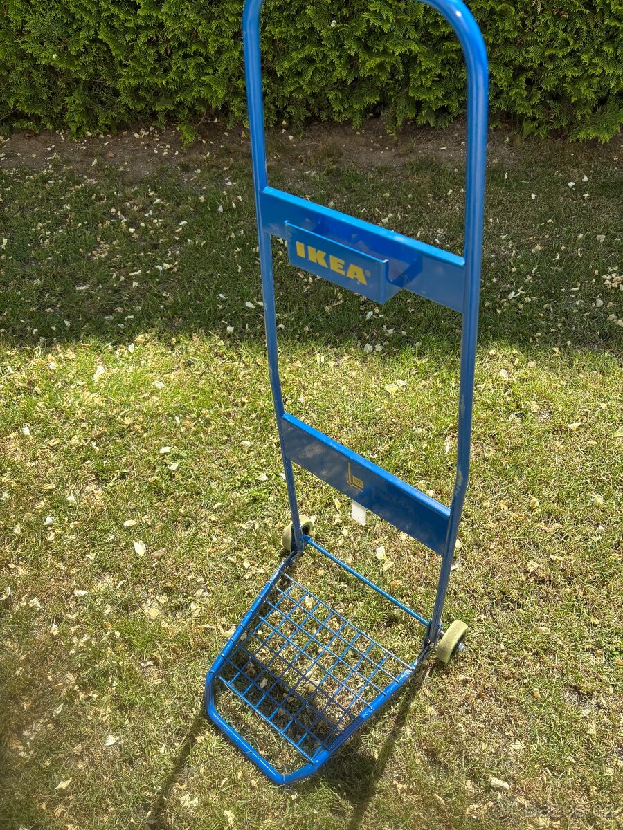 Vozík Ikea na kolečkách skládací modrý