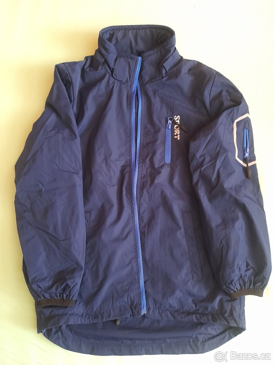 Modrá jarní bunda vel. 146(spíše 140)