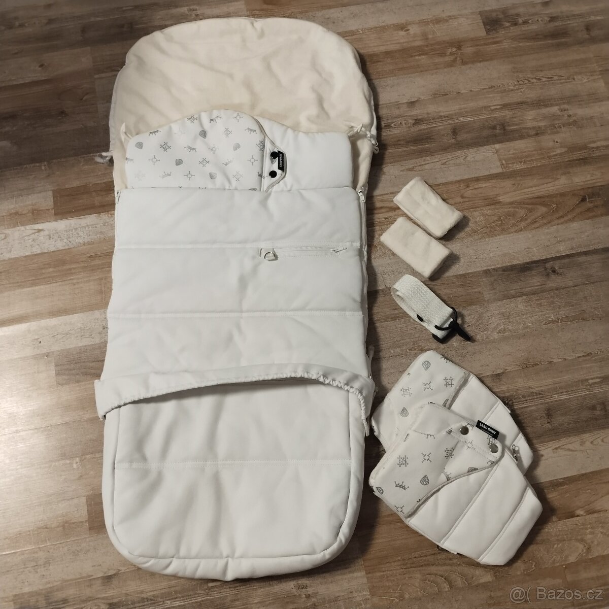 Kožený zimní fusak Tako baby - kvalitní bílá koženka 3v1