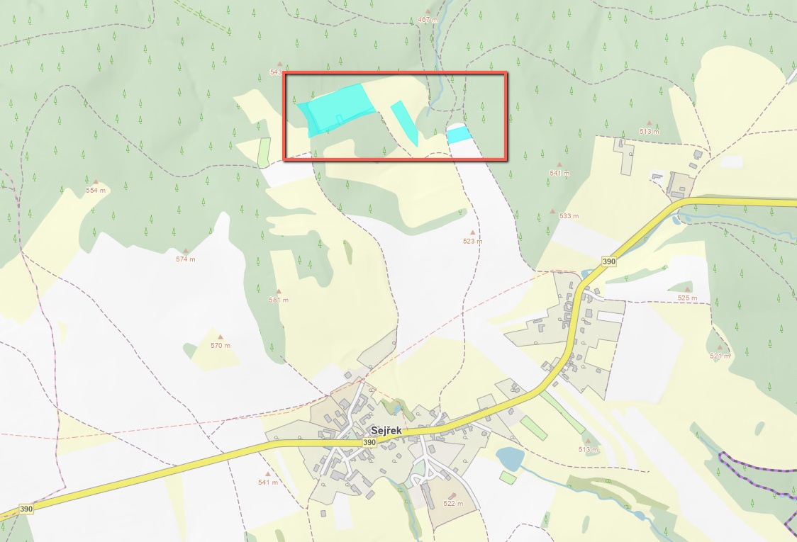 Prodej zemědělské půdy 23 474 m² - v kú Sejřek