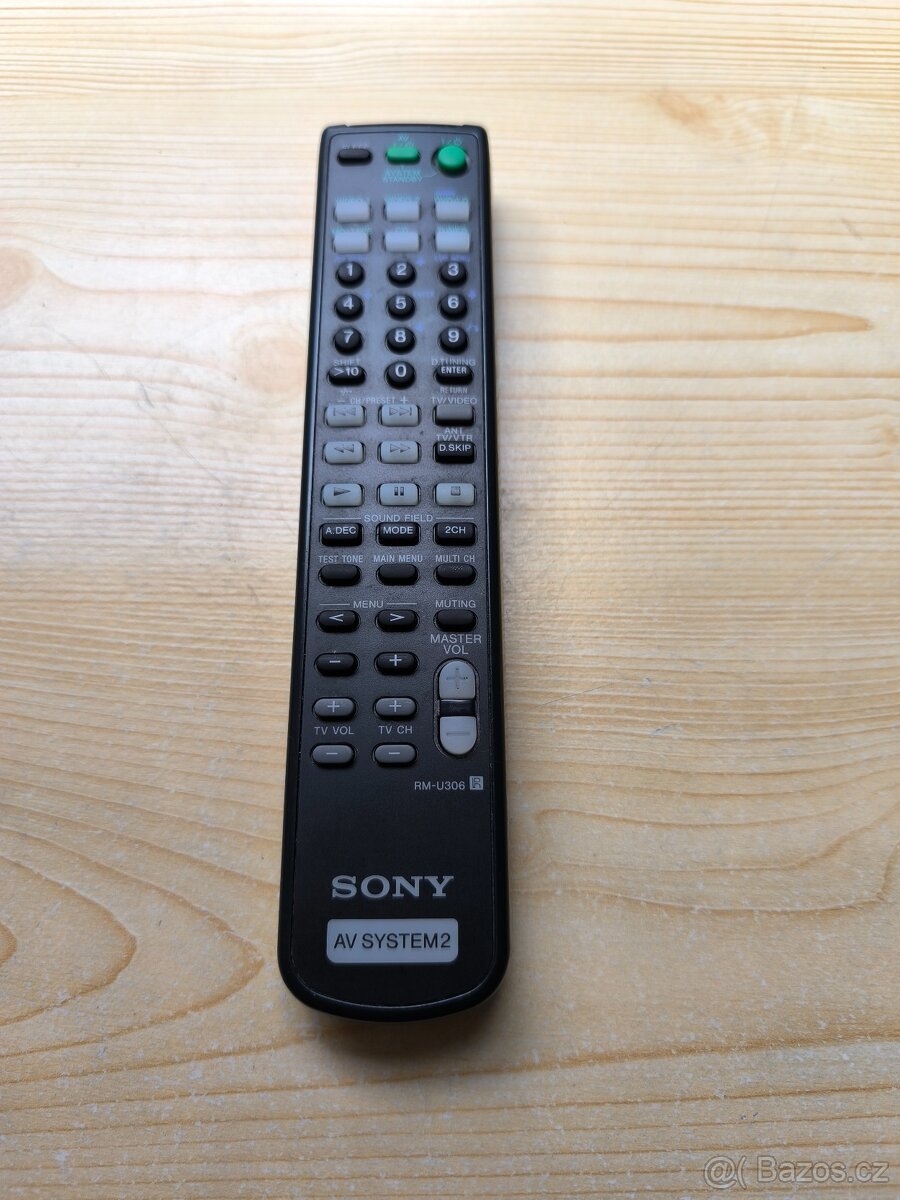 Pěkný Dálkový ovladač SONY AV SYSTEM2 RM-U306 + Nové Batt.