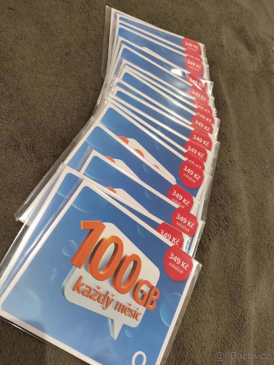 350 měsíčně, cena karty 100 GB