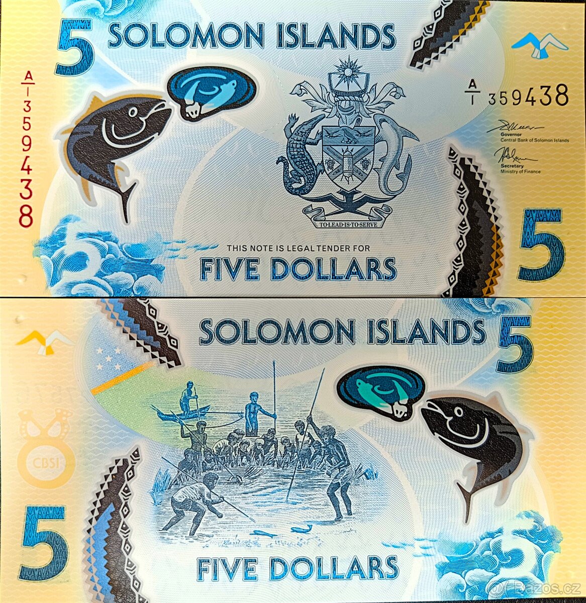 5 dolarů (dollars) Šalamounovy ostrovy 2019 UNC Pick #38a A1