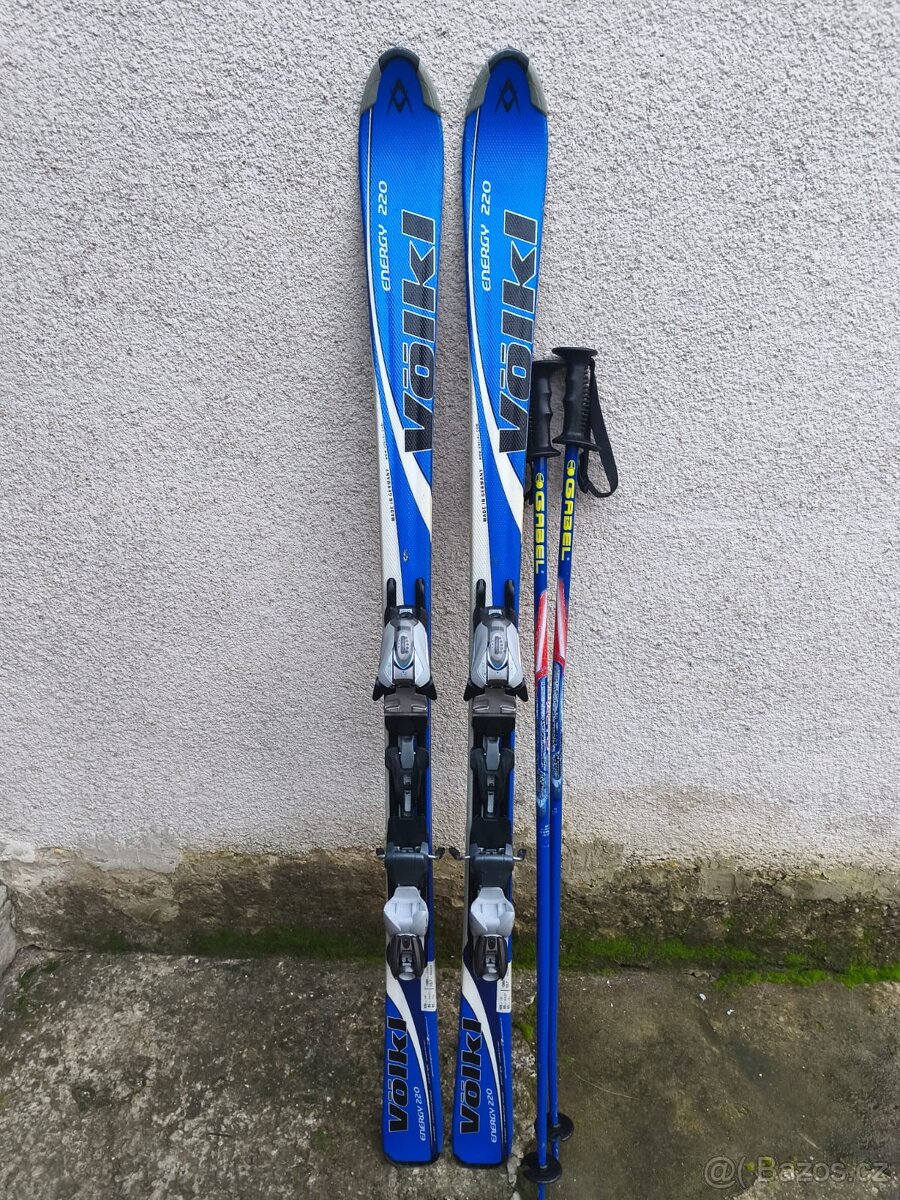 Lyze Volkl 156 cm + hůlky