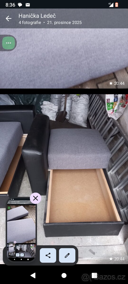 Krásná rozkládací sedací souprava