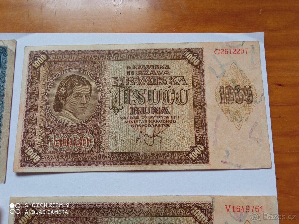 TOP BANKOVKA 1000 KUNA 1941 SERIE C