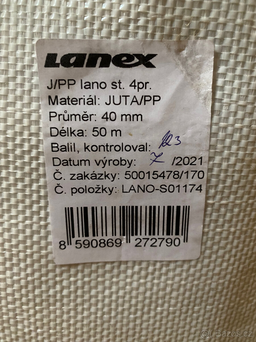 Konopná lana průměr 40 mm
