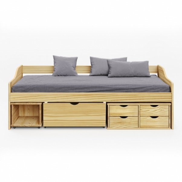Dřevěná postel se zásuvkami MAXIMA