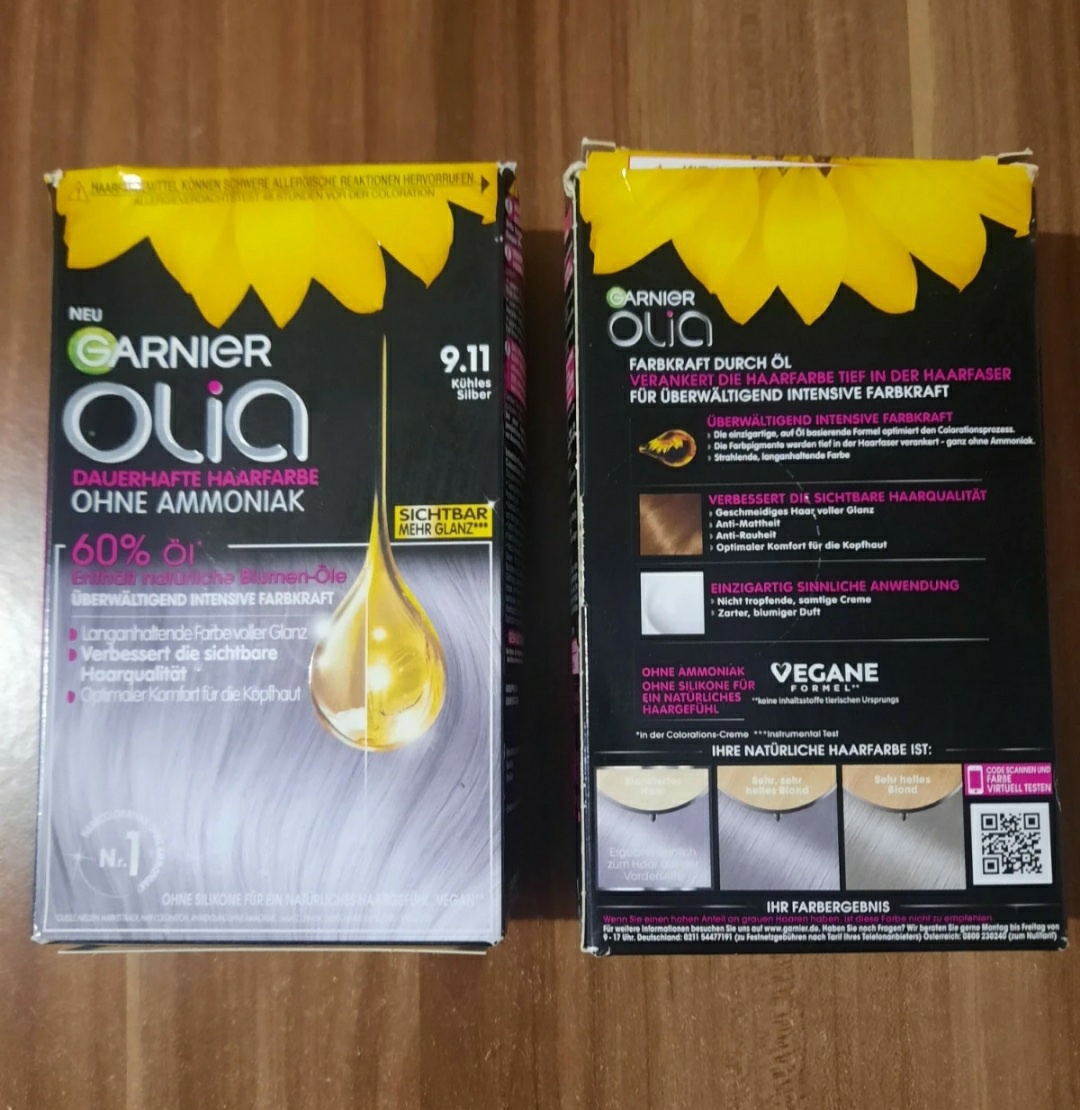 2x Barva na vlasy Garnier, kouřové stříbro,NOVÉ