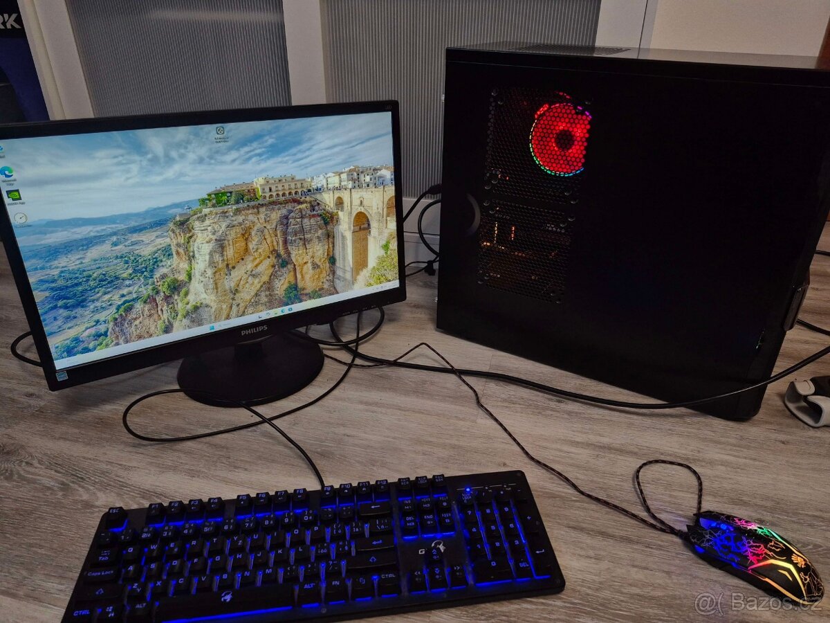 Herní PC SET – Ryzen 7 / GTX 1050 Ti / monitor + mechanická