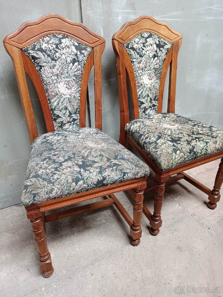 2x rustikální židle