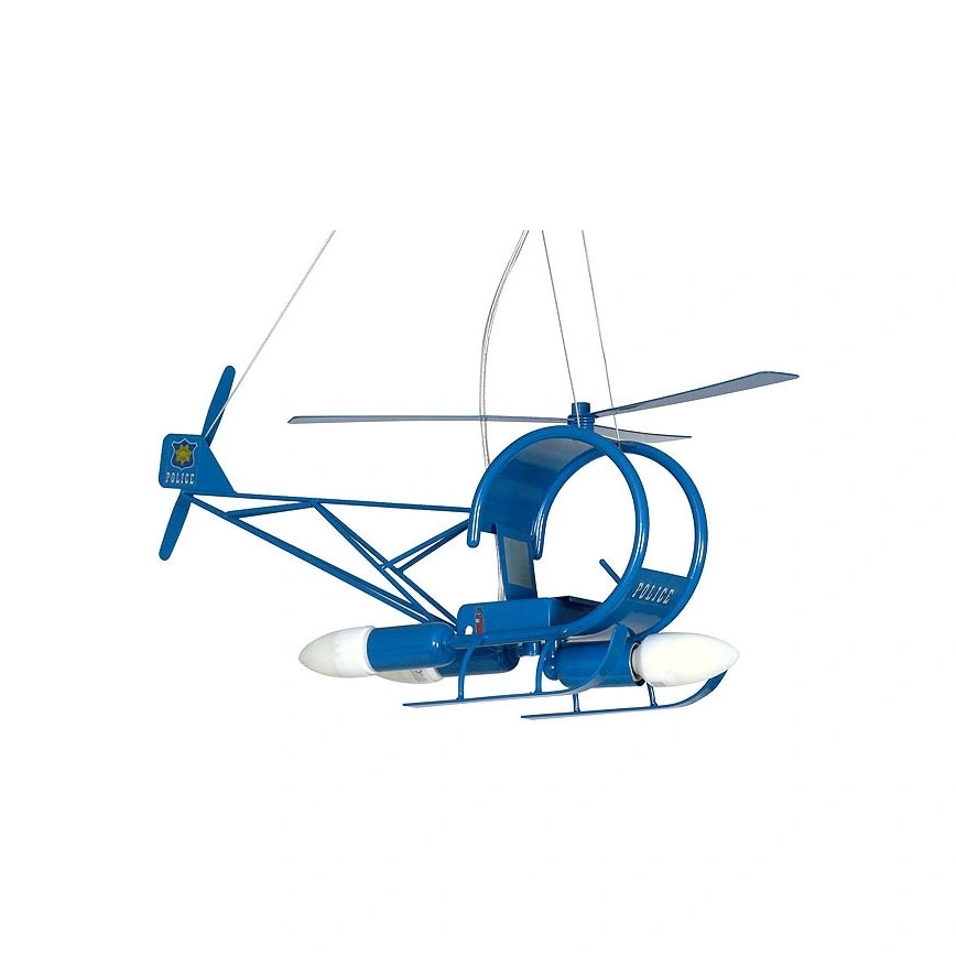 Dětský lustr Helikoptéra 3xE14/12W modrá