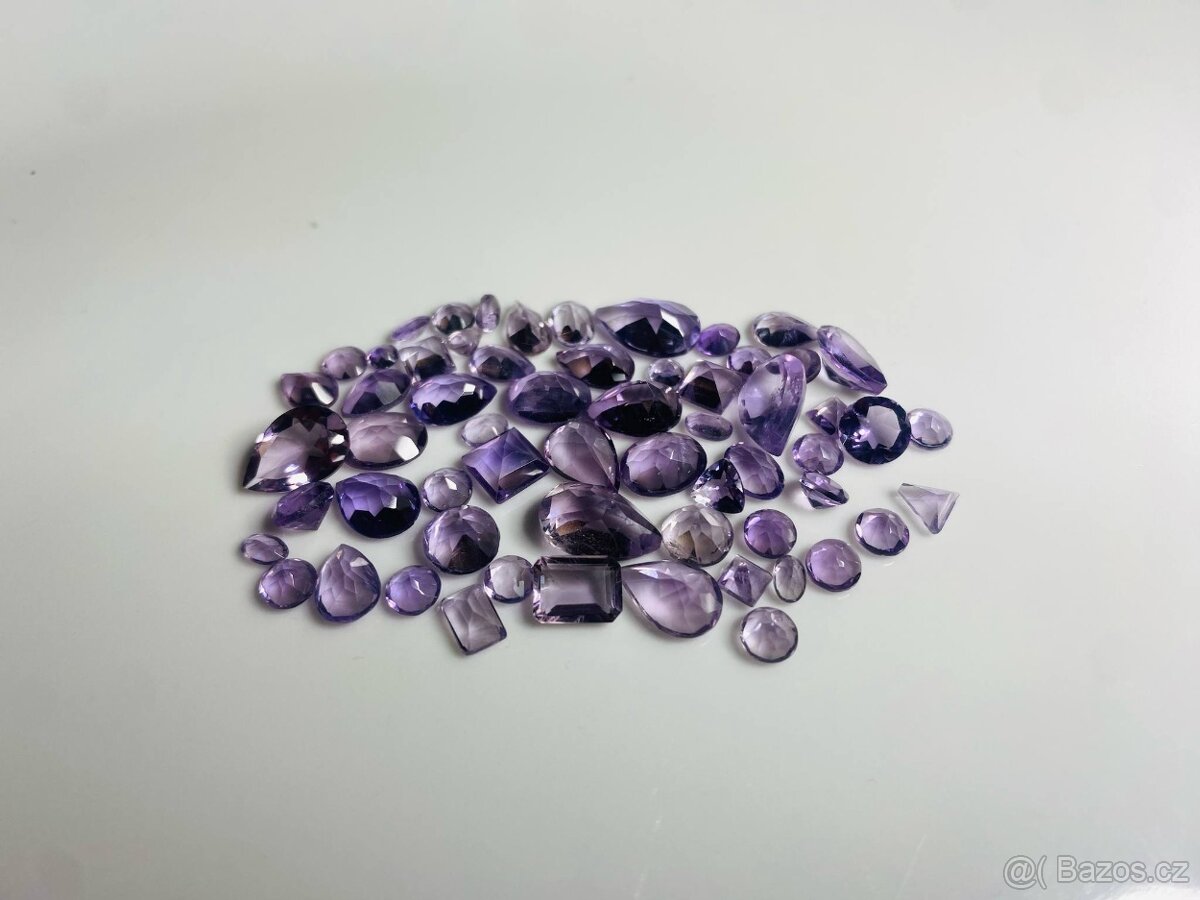 Mix broušené přírodní Amethysty