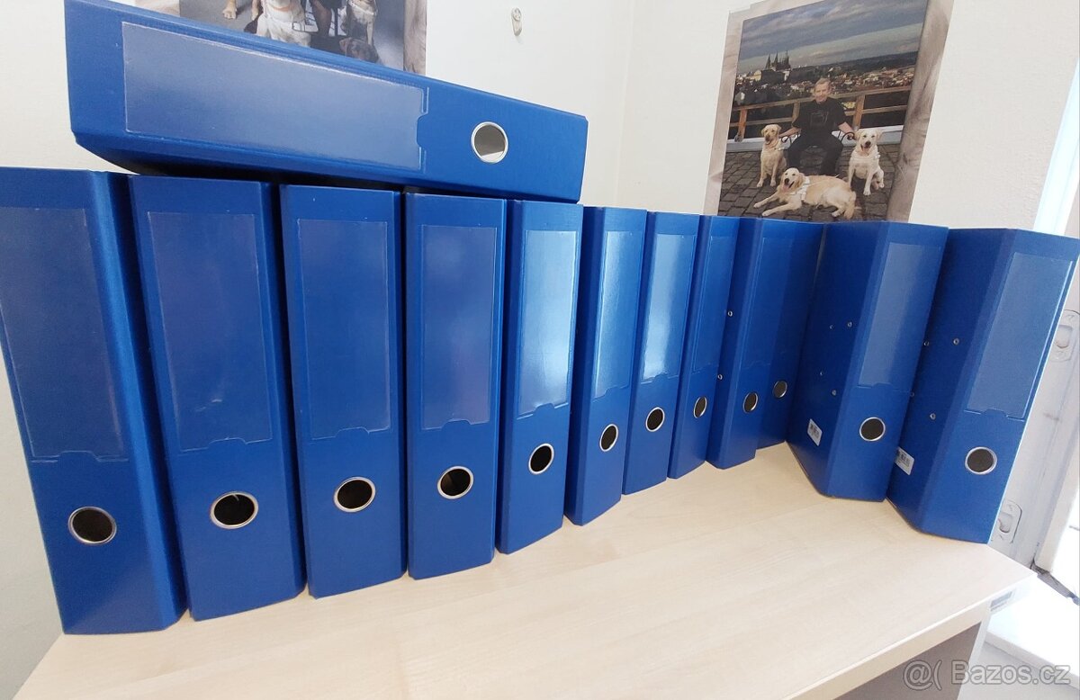 24x Šanon Q-CONNECT Master A4 75 mm modrý a žlutý