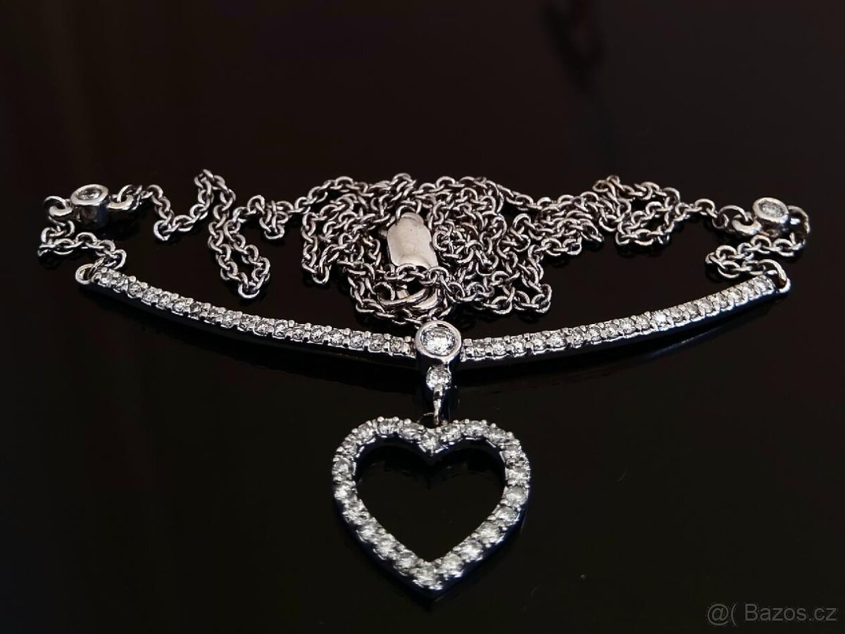 LUXUSNÍ 14 KARÁTOVÝ ZLATÝ DIAMANTOVÝ NÁHRDELNÍK