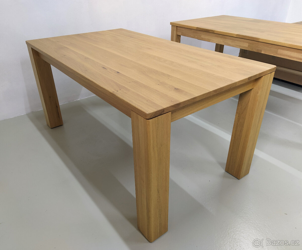 Nový jídelní stůl rozkládací celomasiv DUB 100x200 +100cm