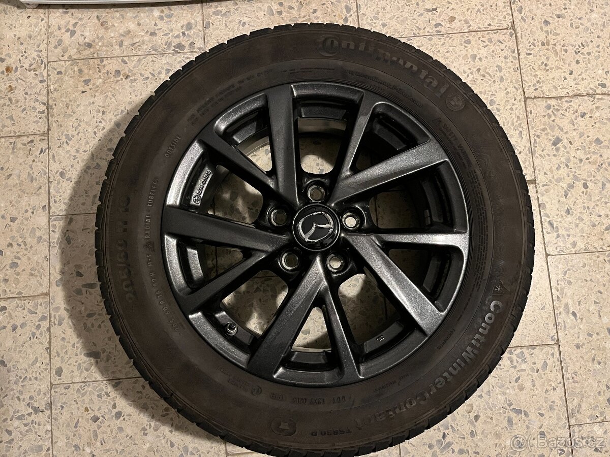 Zimní ALU kola Mazda s pneu 205/60/R16 Continental