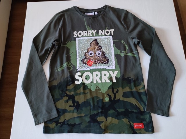 TRIČKO C&A S MĚNÍCÍM OBRÁZKEM EMOJI vel.146/152